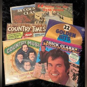 Vintage Country & Classic Hits Vinyl Record Lot 6 LPs Webb Pierce Statler Bros
